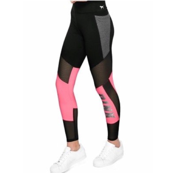 PINK Victoria's Secret Pants - VS PINK Bling Mesh Colorblock Pocket Legging
